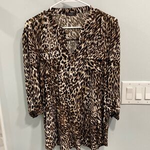 Cheetah print blouse medium
